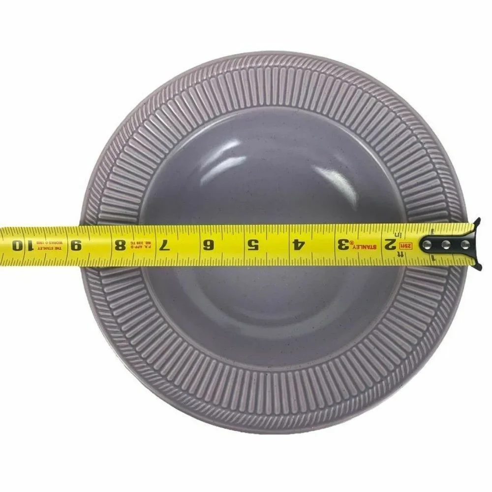 Tabletops Unlimited Venezia Coupe Soup Bowls Set of‎ 2 Speckled Lavender Ribbed